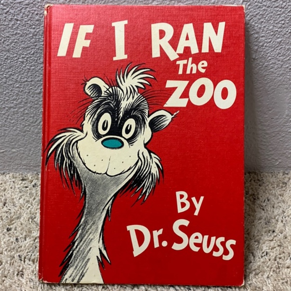 If I Ran the Zoo Dr. Seuss Random House 1950 Hardcover Book Large Banned
